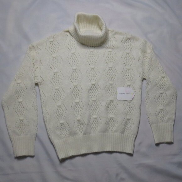 NWT SWEET REPUBLIC womens SWEATER cream TURTLENECK winter TOP SIZE S - Picture 1 of 11